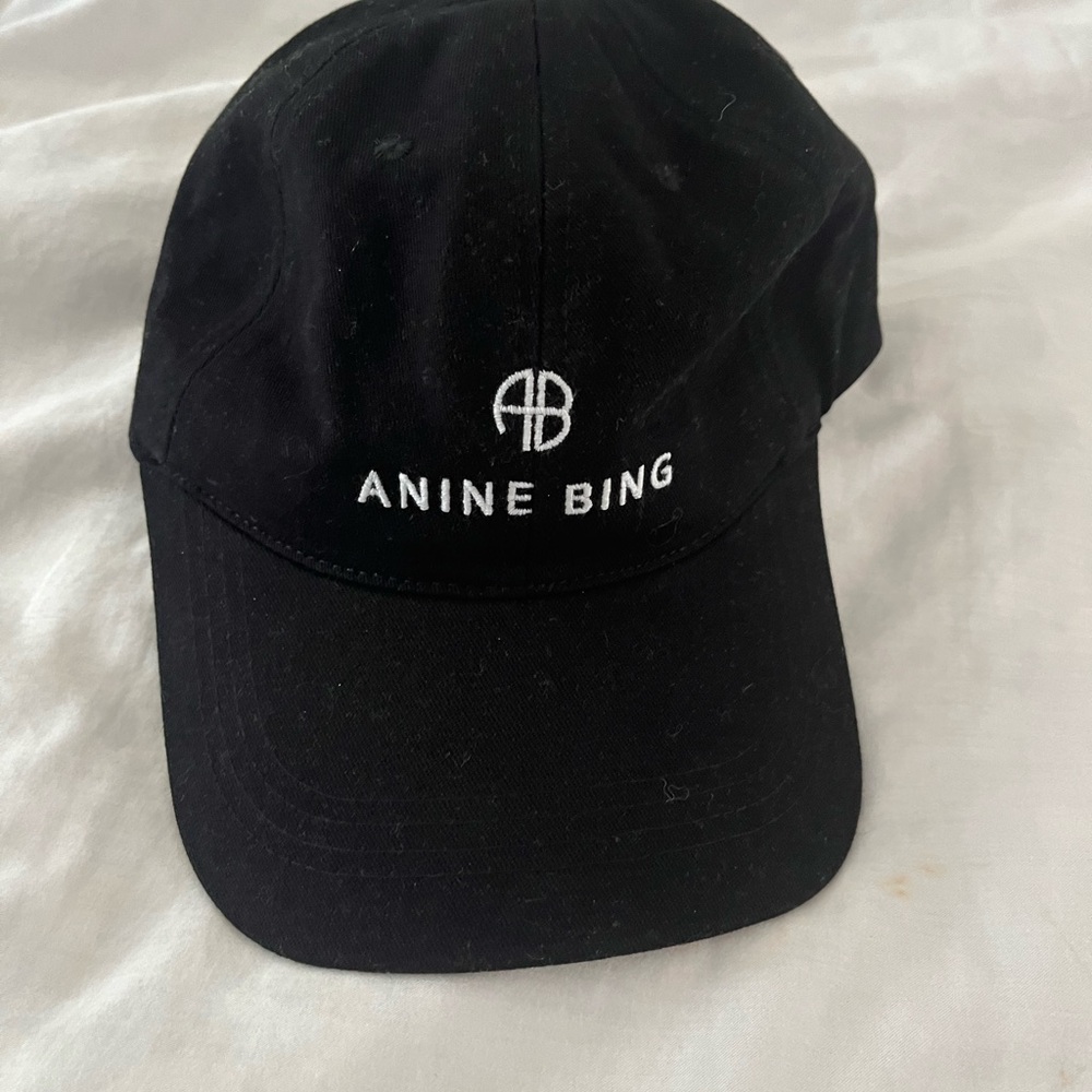 Anine Bing Black Hat Minimalist Embroidered Logo